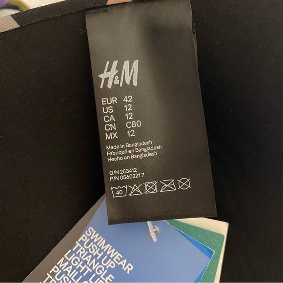 NWT H&M padded tropical print bikini top size 12 (Large) - Picture 5 of 10